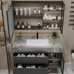 Lunaris Matte Stone Vanity Set with Smart Mirror &  Faucet