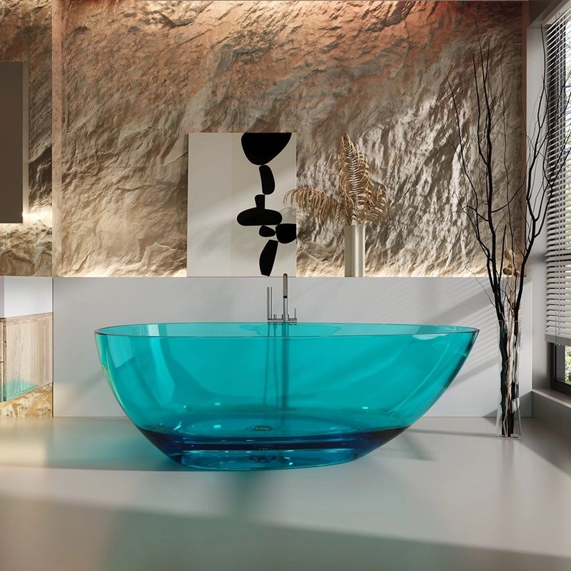 Verde Asymmetry Freestanding Green Resin Bathtub