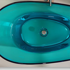 Verde Asymmetry Freestanding Green Resin Bathtub