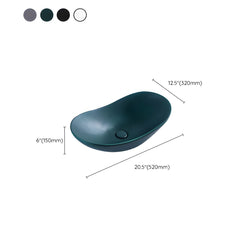 Oval Modern Bathroom Sink with Overflow, Basin & Faucet