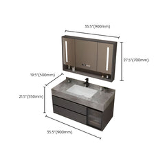 Lunaris Matte Stone Vanity Set with Smart Mirror &  Faucet