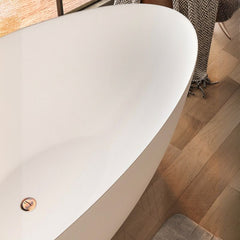 PlexiLux Elliptical Freestanding Bathtub with Handles &amp; Soaking Therapy