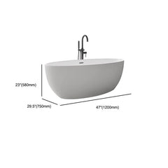 PlexiLux Elliptical Freestanding Bathtub with Handles &amp; Soaking Therapy