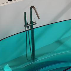 Verde Asymmetry Freestanding Green Resin Bathtub