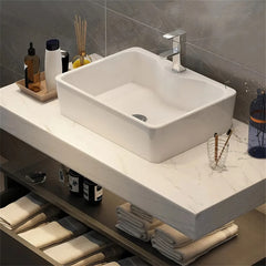 Astra Modern Oak Vanity with Stone Top & LED Mirror