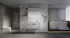 Aeris Marble Wall-Mounted Vanity Set with LED Mirror