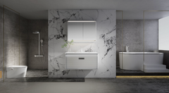 Aeris Marble Wall-Mounted Vanity Set with LED Mirror