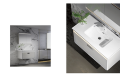 Aeris Marble Wall-Mounted Vanity Set with LED Mirror