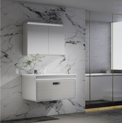 Aeris Marble Wall-Mounted Vanity Set with LED Mirror