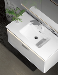 Aeris Marble Wall-Mounted Vanity Set with LED Mirror