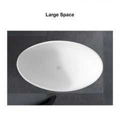 Pure Form Oval Freestanding Stone Resin Soaking Tub in Matte White